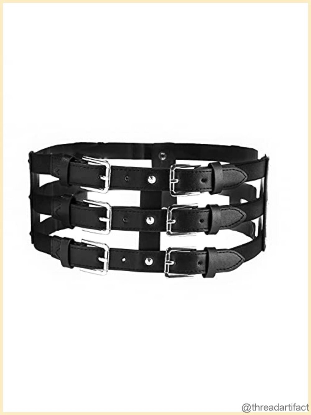 PU Leather High Waist Wide Elastic Stretch Corset Cinch Belt Alloy Buckle